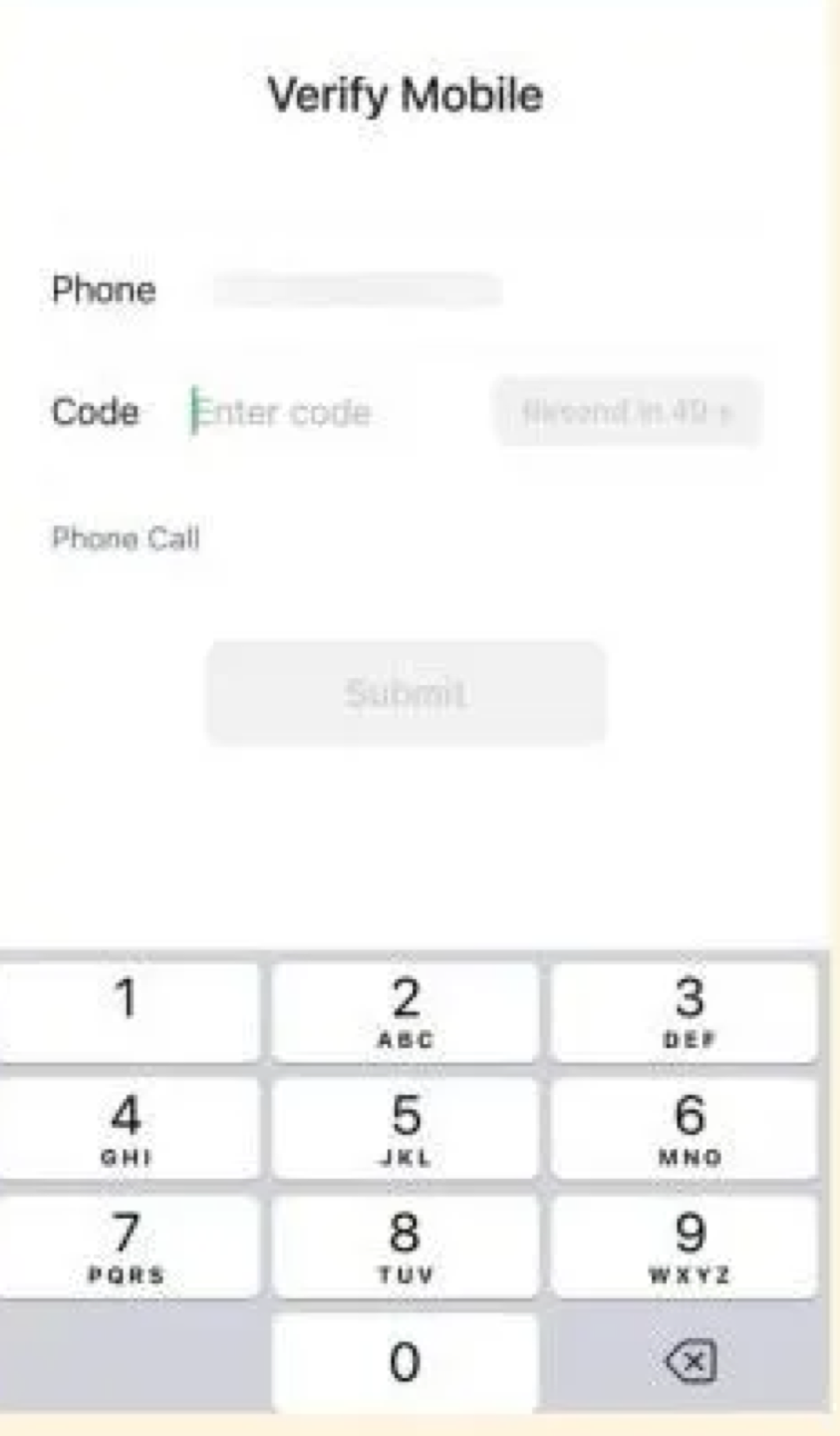 WeChat phone number verification
